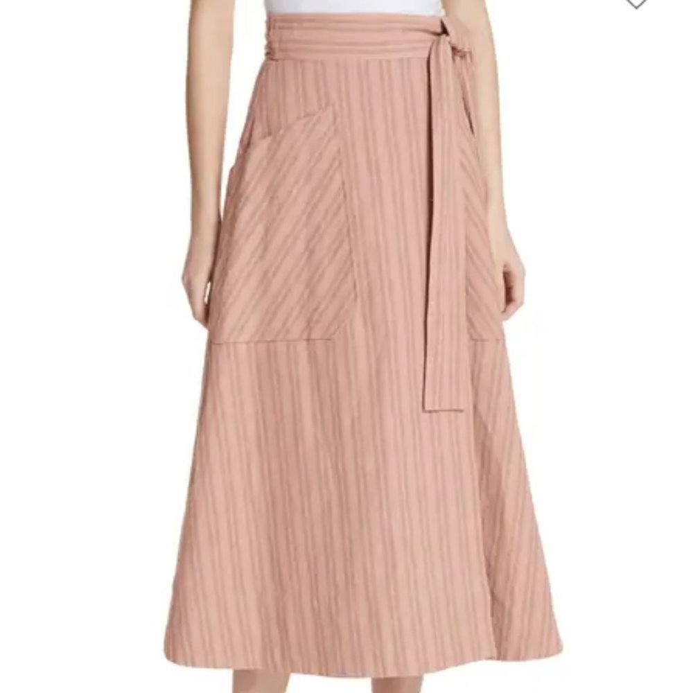 Rebecca Taylor Stripe Wrap Midi Skirt Sz.8